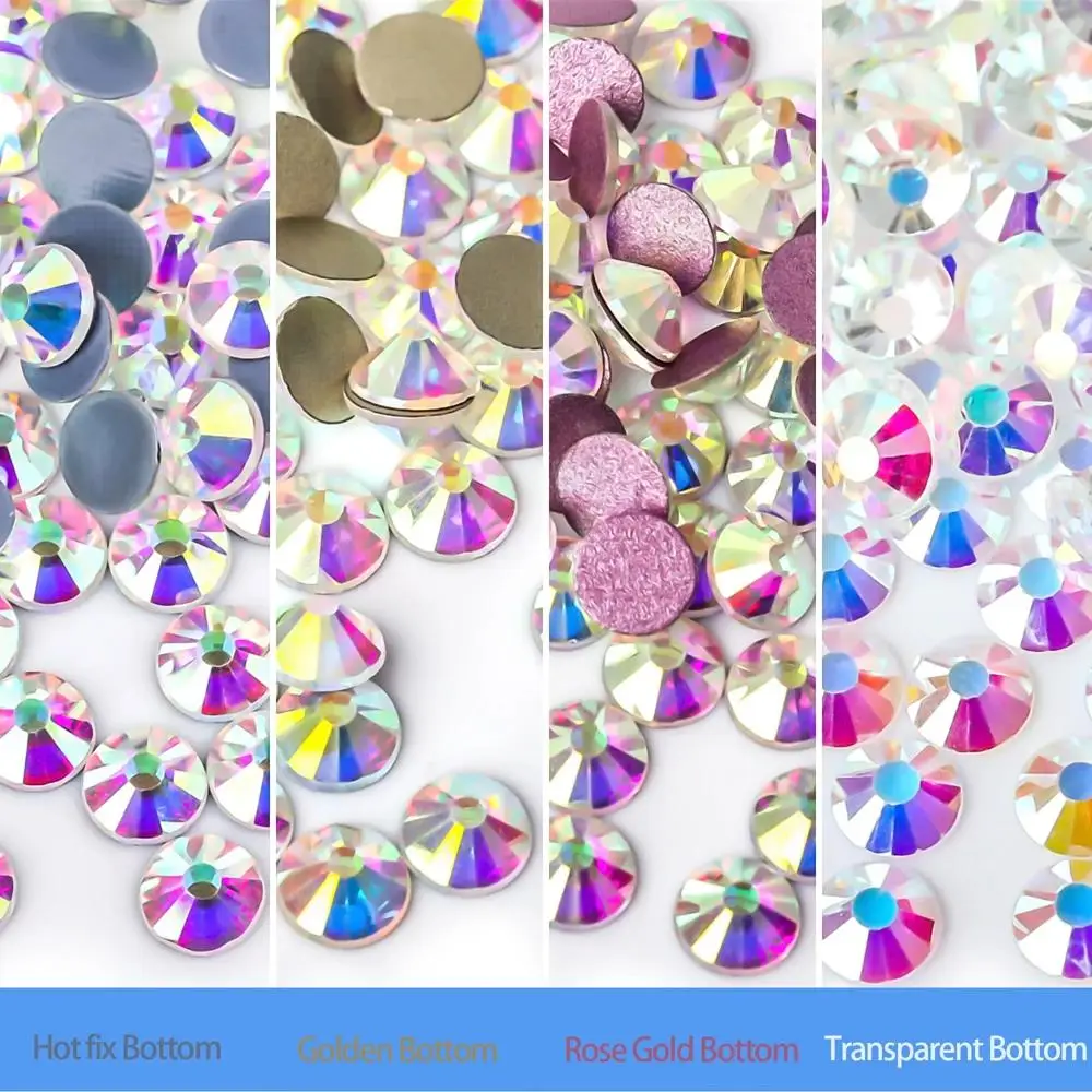 

Super Glitter Crystal AB Non Hot Fix Rhinestones SS3-SS50 FlatBack Strass Sewing&Fabric Garment Nail Art Rhinestones Decorations