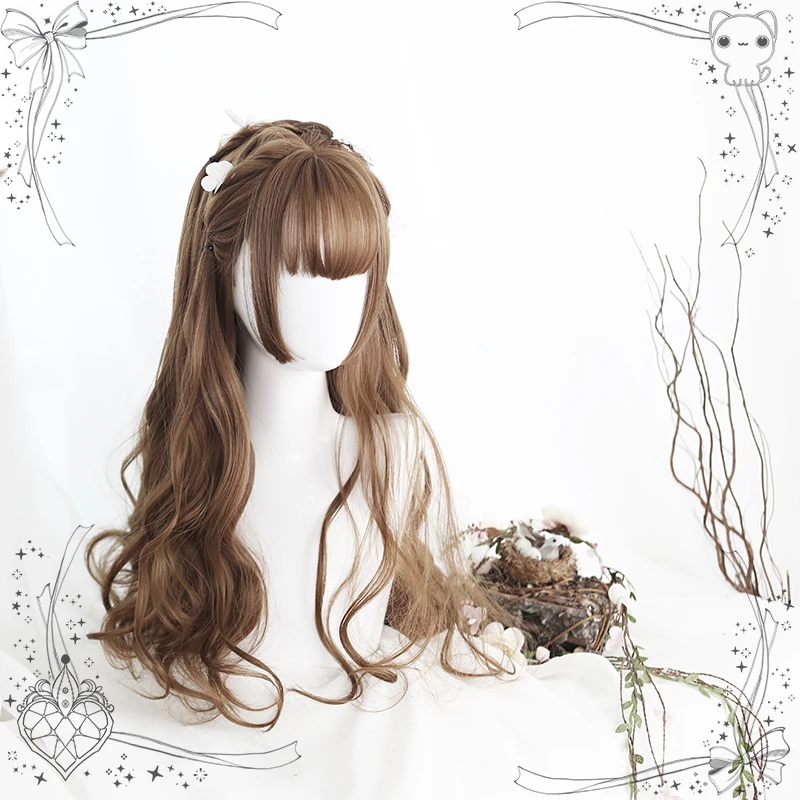 

Soft Sister Harajuku Lolita Wig Doreen 65cm + Ji Hair Long Curly Bang Wig Cute Cosplay Xmas Gifts