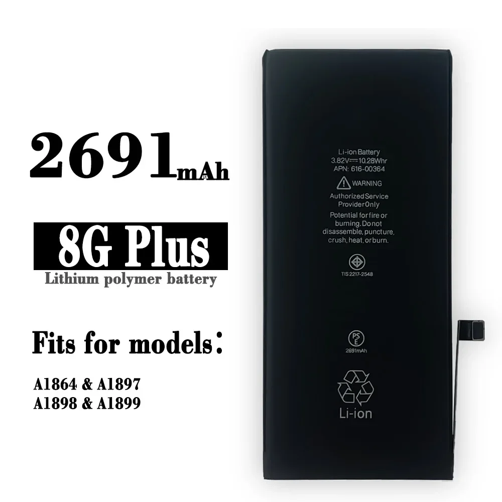 Replacement Battery For Apple Iphone 8 Plus 8P I8P A1861 A1897 A1898 A1899 2691mAh High Quality Li-ion Batteries
Replacement Battery For Apple Iphone 8 Plus 8P I8P A1861 A1897 A1898 A1899 2691mAh High Quality Li-ion Batteries