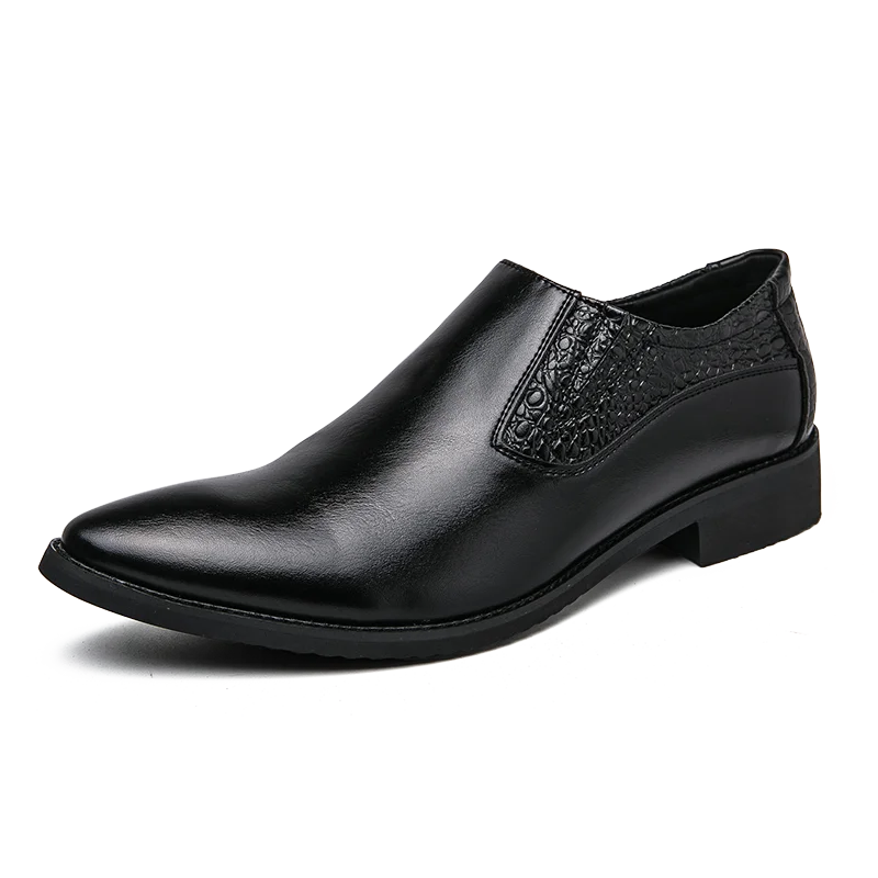 Size 38-46 Men's Formal Pointed Toe Leather Shoes British Business Slip-On Shoes Fashion Microfiber Leather Loafers Black 
Size 38-46 Men's Formal Pointed Toe Leather Shoes British Business Slip-On Shoes Fashion Microfiber Leather Loafers Black