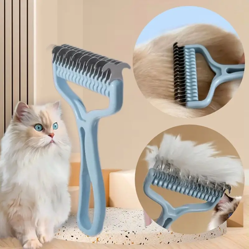

Cat brush Cat Fur Knot Cutter Pets Hair Removal Comb Dog Grooming Shedding Tools Double sided Stainless Brush Pet Products