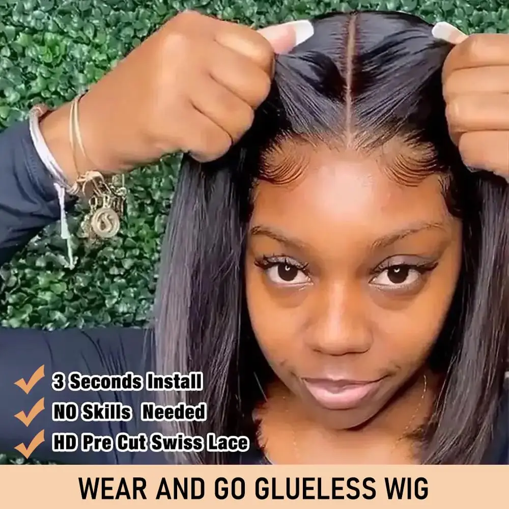 Straight Bob Glueless Wigs Human Hair Ready To Wear And Go Glueless Human Hair Wig For Women Wear Pre Cut Lace Wig
Straight Bob Glueless Wigs Human Hair Ready To Wear And Go Glueless Human Hair Wig For Women Wear Pre Cut Lace Wig