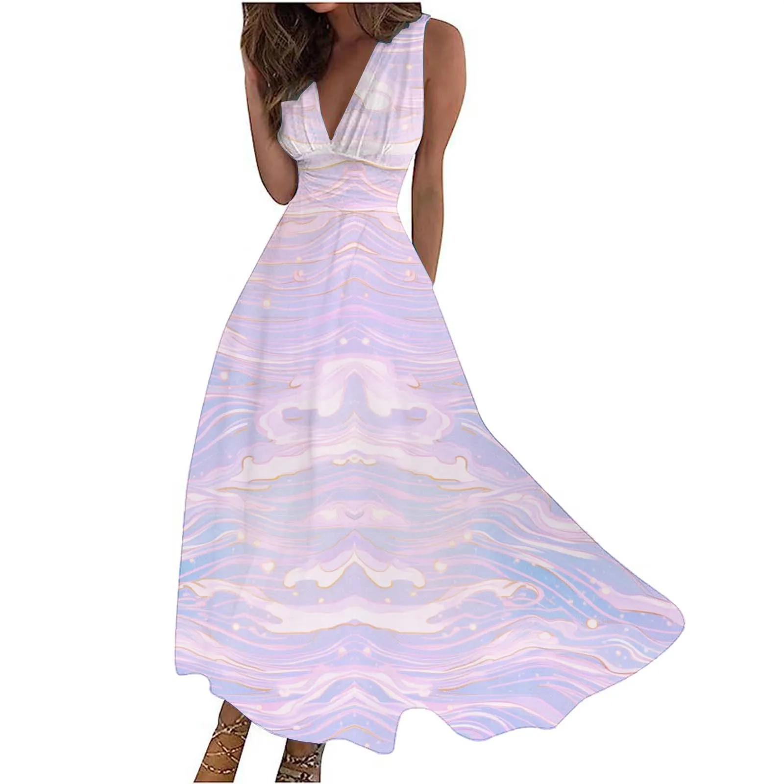 Casual Summer Summer Dresses Women's Casual Watercolor Print V Neck Sleeveless Long Dress For Womens Casual Dress with Pockets
Casual Summer Summer Dresses Women's Casual Watercolor Print V Neck Sleeveless Long Dress For Womens Casual Dress with Pockets