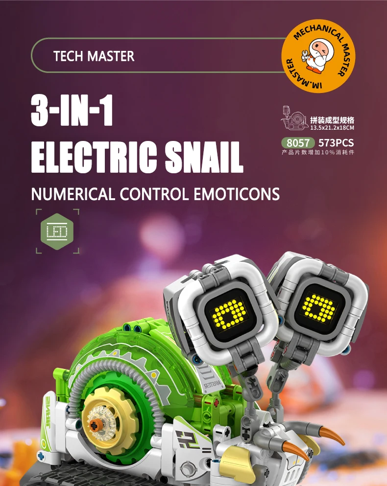 573pcs 3 in 1 Remote Control Programming Electric Snail/Bulldozer/Robot Building Blocks Kits Kids STEM Educational Toy Boys Gift 573pcs 3 in 1 Remote Control Programming Electric Snail/Bulldozer/Robot Building Blocks Kits Kids STEM Educational Toy Boys Gift