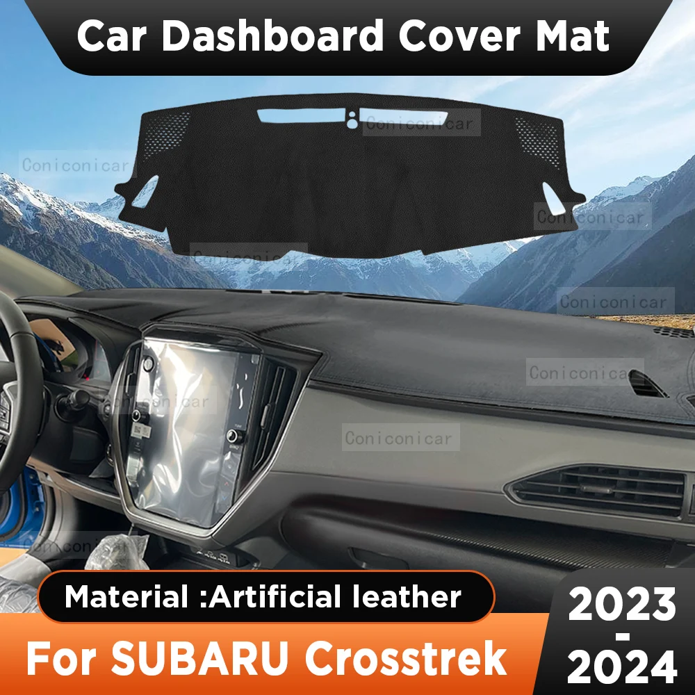 

Солнцезащитный чехол для приборной панели автомобиля, нескользящий коврик из искусственной кожи для приборной панели, аксессуары для SUBARU Crosstrek 2023 2024