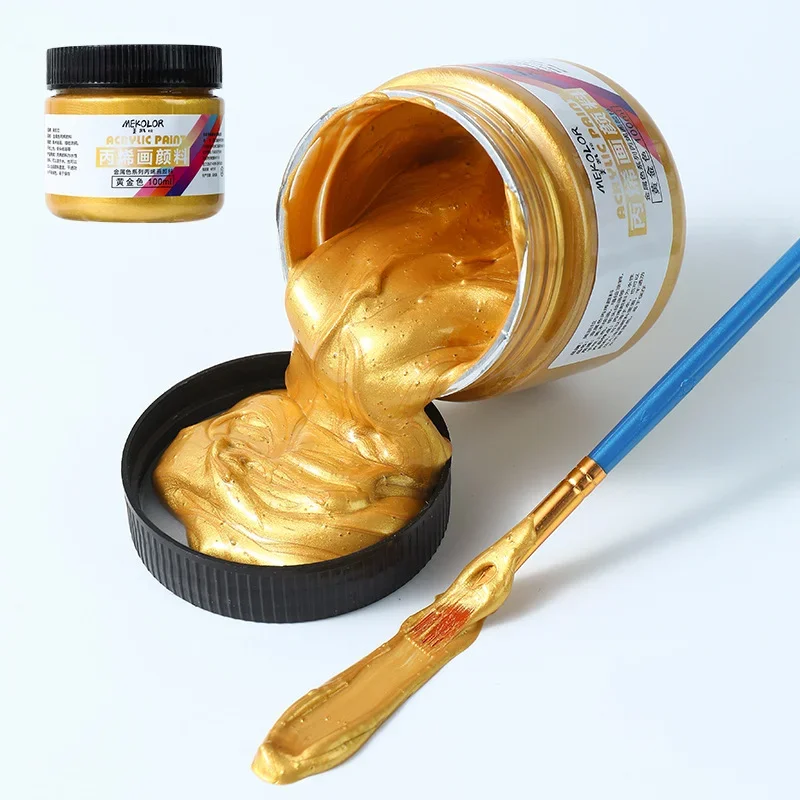 100ml Gold Acrylic Paint Pigment Metallic Color Waterproof Gypsum Statuary Coloring DIY Textile Painting Graffiti Art Supplies
100ml Gold Acrylic Paint Pigment Metallic Color Waterproof Gypsum Statuary Coloring DIY Textile Painting Graffiti Art Supplies