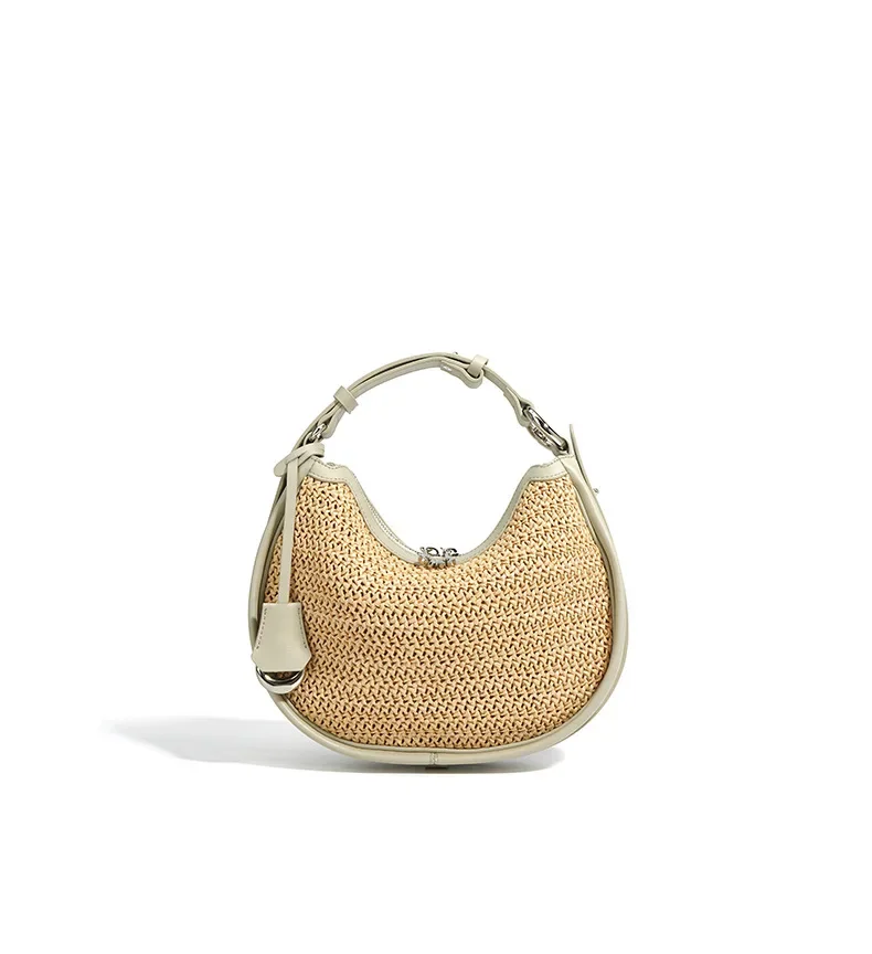 Raffia Leather Moon Bag - 2025 Crescent Tote 17 Sf0af9c239f714b35a39cb475d66cec43j