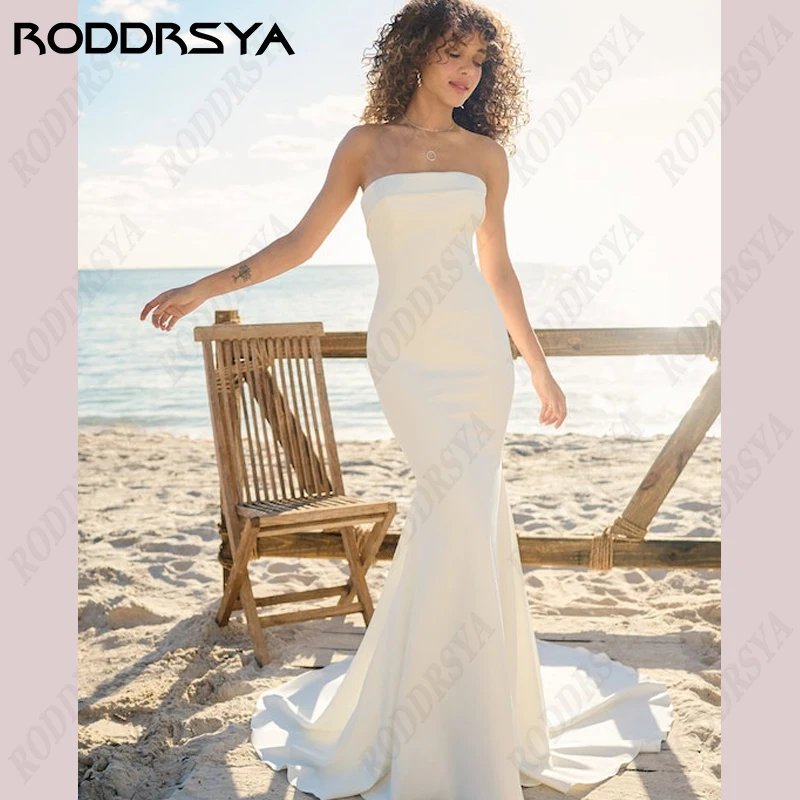 RODDRSYA Beach Mermaid Wedding Dresses For Women Soft Satin Strapless Bridal Gowns Sleeveless Button Back Vestidos De Novia
RODDRSYA Beach Mermaid Wedding Dresses For Women Soft Satin Strapless Bridal Gowns Sleeveless Button Back Vestidos De Novia