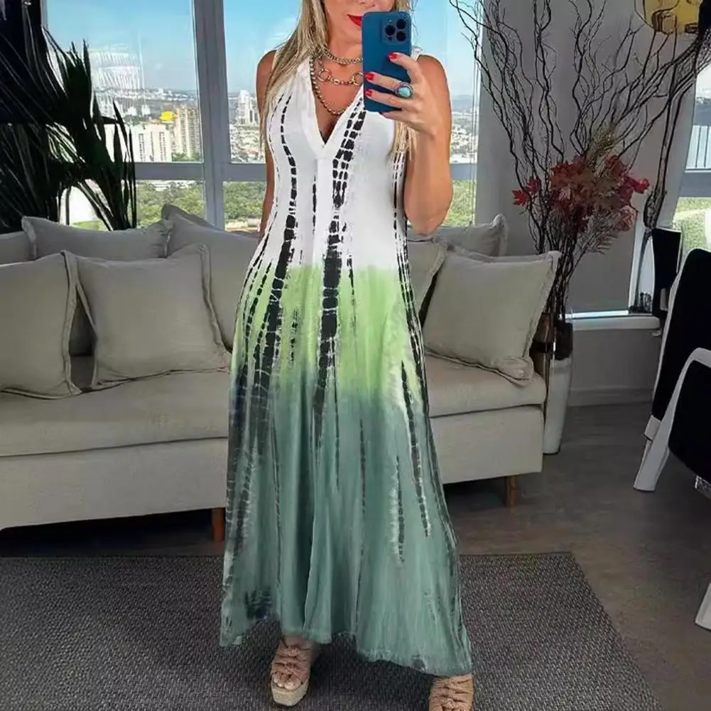 Maxi Dress Women V-neck Dress Stylish V Neck Maxi Dress with Pockets for Women Color Matching A-line Tie-dye Beach Chic Summer
Maxi Dress Women V-neck Dress Stylish V Neck Maxi Dress with Pockets for Women Color Matching A-line Tie-dye Beach Chic Summer
