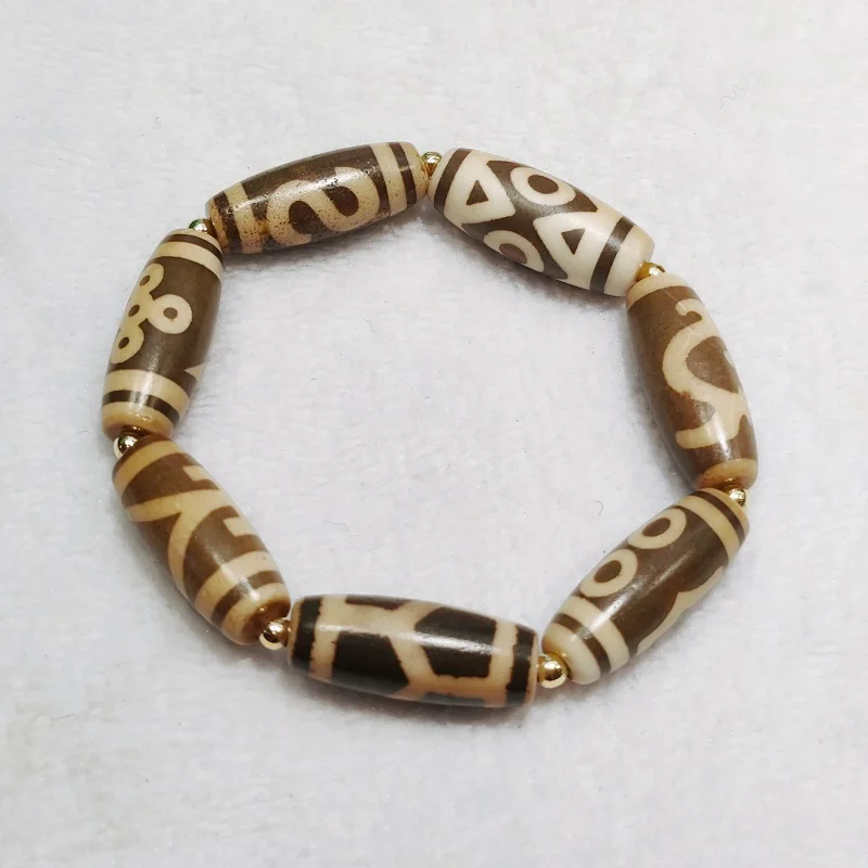 

Xizang Totem National Style Agate Dzi Bracelet Taiwan Crafts Treasure Tianzhu diy Hand String Wenju Jewelry