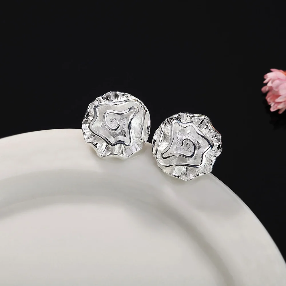 Factory Direct 925 Sterling Silver Rose flower stud Earring for woman High Quality Fashion fine party Jewelry Holiday Gifts
Factory Direct 925 Sterling Silver Rose flower stud Earring for woman High Quality Fashion fine party Jewelry Holiday Gifts