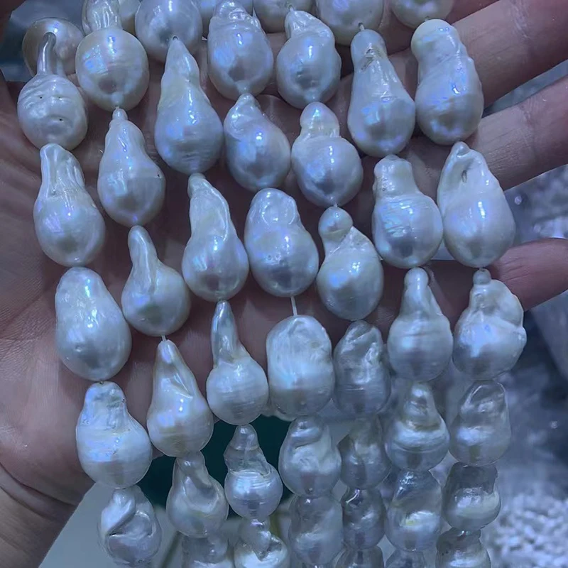 

14-20mm Natural Freshwater Pearl Loose Beads Baroque white Approx 15 Inch Jewelry Handmade Making DIY Necklace Bracelet Pearls