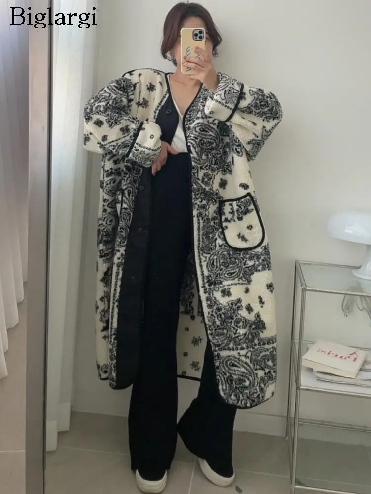 Lambswool Furry Winter Floral Print Long Coat Women Loose Modis Korean Vintage Ladies Jackets Long Sleeve Woman Jacket Coat 2023
Lambswool Furry Winter Floral Print Long Coat Women Loose Modis Korean Vintage Ladies Jackets Long Sleeve Woman Jacket Coat 2023