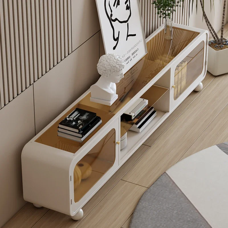 

Floor Luxury Tv Cabinet White Nordic Leg Living Room Display European Meuble Tv Salon Glass Partitions Armario Tv Furniture