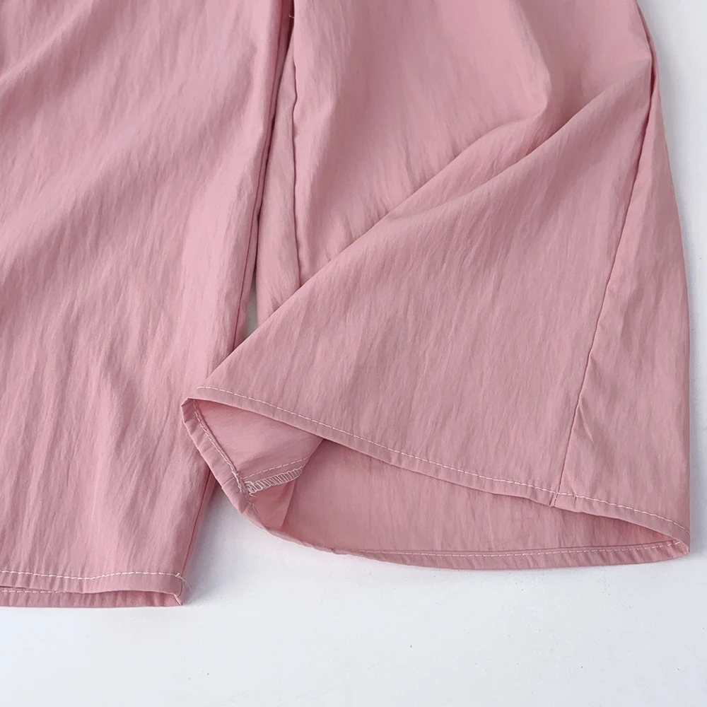 Bear Leader الصيف فتاة الوردي متقلب قصيرة الأكمام أعلى الصلبة بنطال ذو قصة أرجل واسعة قطعتين مجموعة لملابس كاجوال للأطفال Bear Leader الصيف فتاة الوردي متقلب قصيرة الأكمام أعلى الصلبة بنطال ذو قصة أرجل واسعة قطعتين مجموعة لملابس كاجوال للأطفال