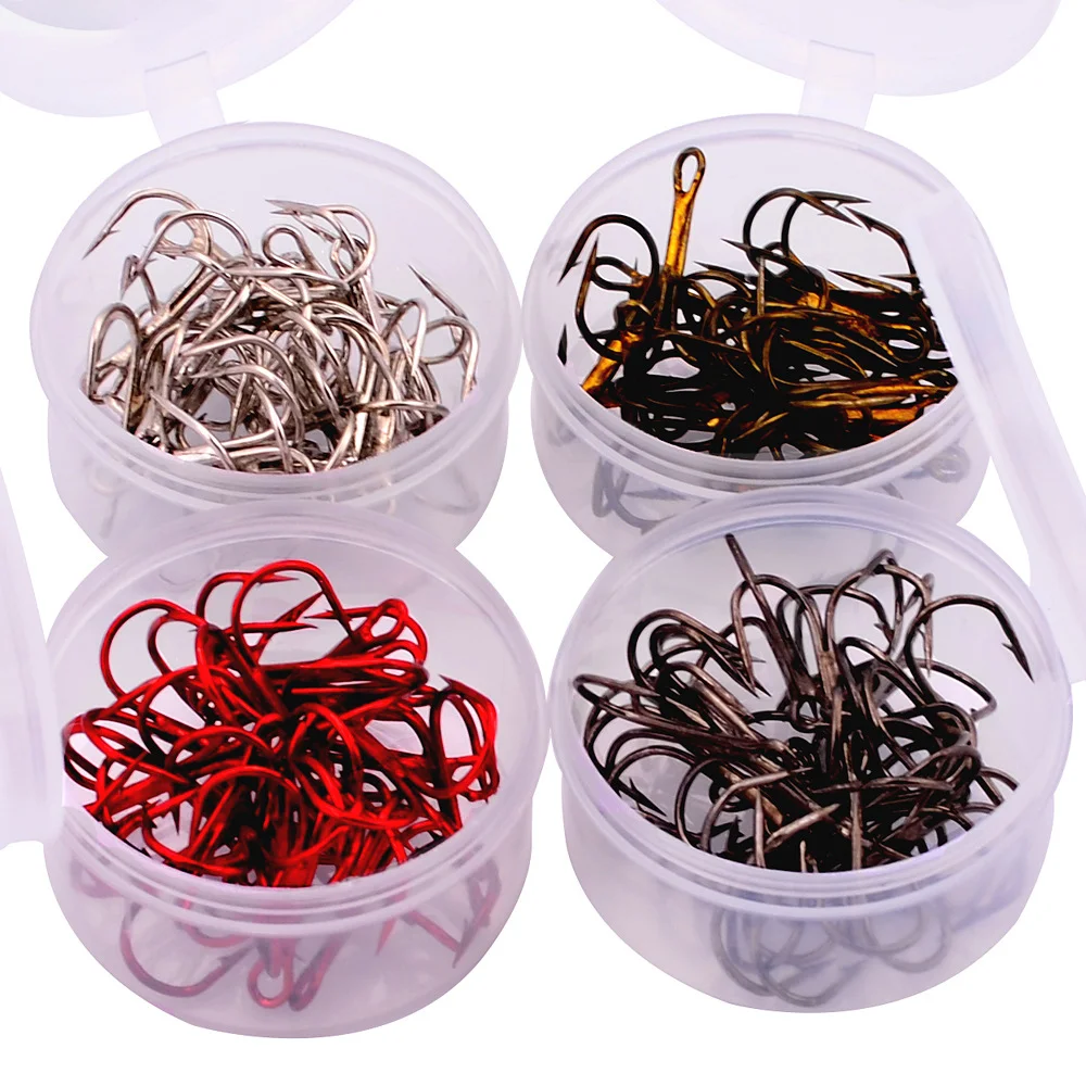 40pcs Boxed Fishing Hook Treble Fishhooks Black Nickel Tea Silver Red 4 colors 2 # -10# pesca accesorios Carp All for Fishing
40pcs Boxed Fishing Hook Treble Fishhooks Black Nickel Tea Silver Red 4 colors 2 # -10# pesca accesorios Carp All for Fishing