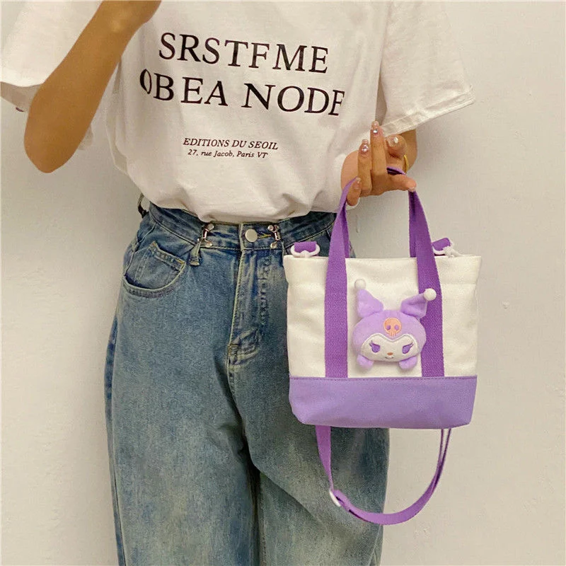 Kawaii Sanrioed Anime Cartoon seriesCinnamorollKuromi cute Fashion Freshness Handbag dolls Canvas One-shoulder Satchel
Kawaii Sanrioed Anime Cartoon seriesCinnamorollKuromi cute Fashion Freshness Handbag dolls Canvas One-shoulder Satchel