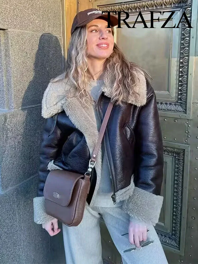 TRAFZA Female Thermal Clothes Solid Color Turn-Down Collar Pockets Long Sleeve Zipper Autumn And Winter Fashion Women's Coats
TRAFZA Female Thermal Clothes Solid Color Turn-Down Collar Pockets Long Sleeve Zipper Autumn And Winter Fashion Women's Coats