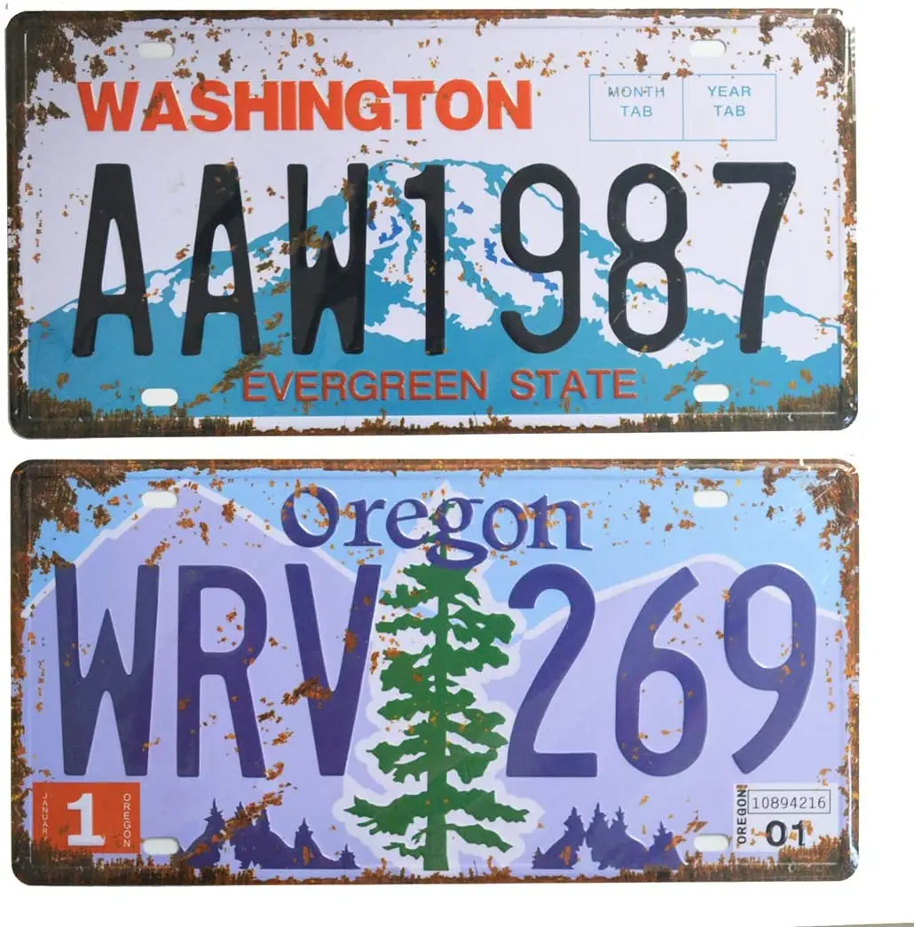 2 Pieces Prop License Plates, Number Tags Replica, Wall Home DIY Man Cave Garage Decor, 6x12 Inch (Washington & Oregon)
2 Pieces Prop License Plates, Number Tags Replica, Wall Home DIY Man Cave Garage Decor, 6x12 Inch (Washington & Oregon)