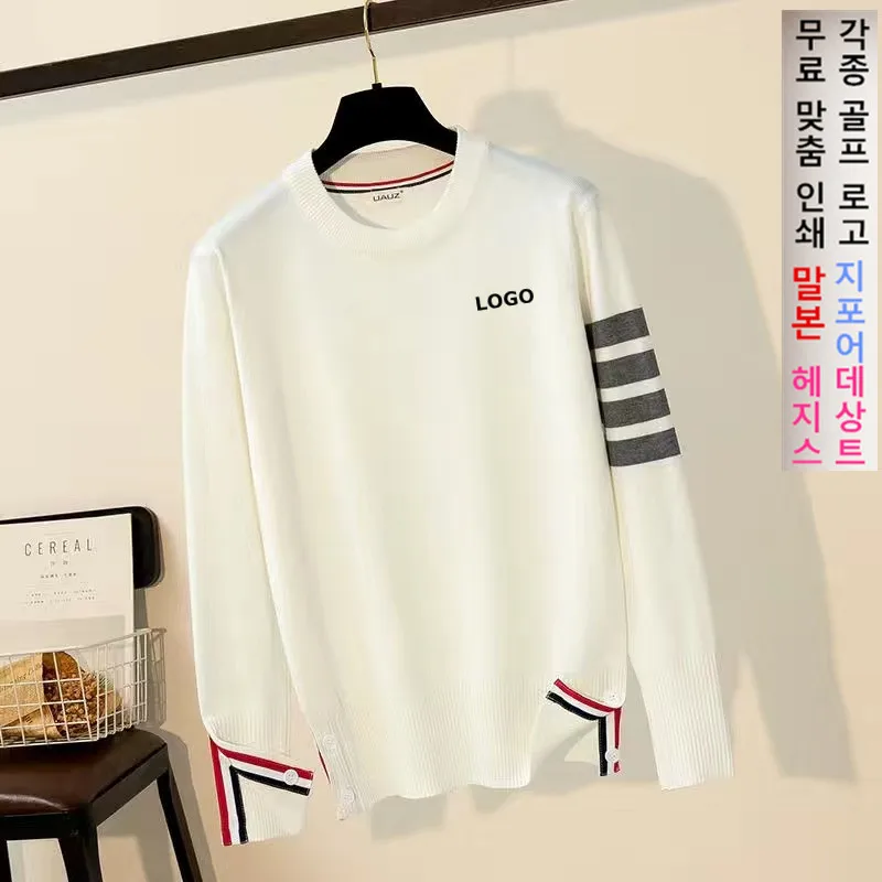 Winter Golf Wear Women New Loose Sweater Base Sweater for Couples with Four Stripes Round Neck Knitted Top Golf Knit 골프 여성 의류
Winter Golf Wear Women New Loose Sweater Base Sweater for Couples with Four Stripes Round Neck Knitted Top Golf Knit 골프 여성 의류