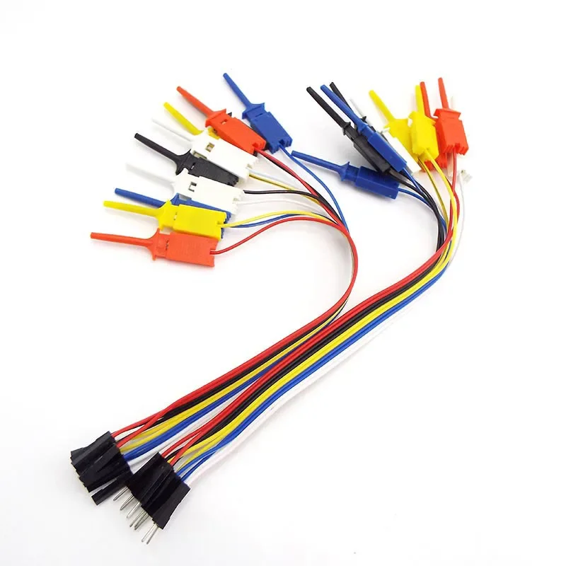 

10PIN test Hook lead Clip Line Kit Logic Analyzer Cable Alligator Clip Gripper Probe For Arduino Raspberry Pi Connection 25cm