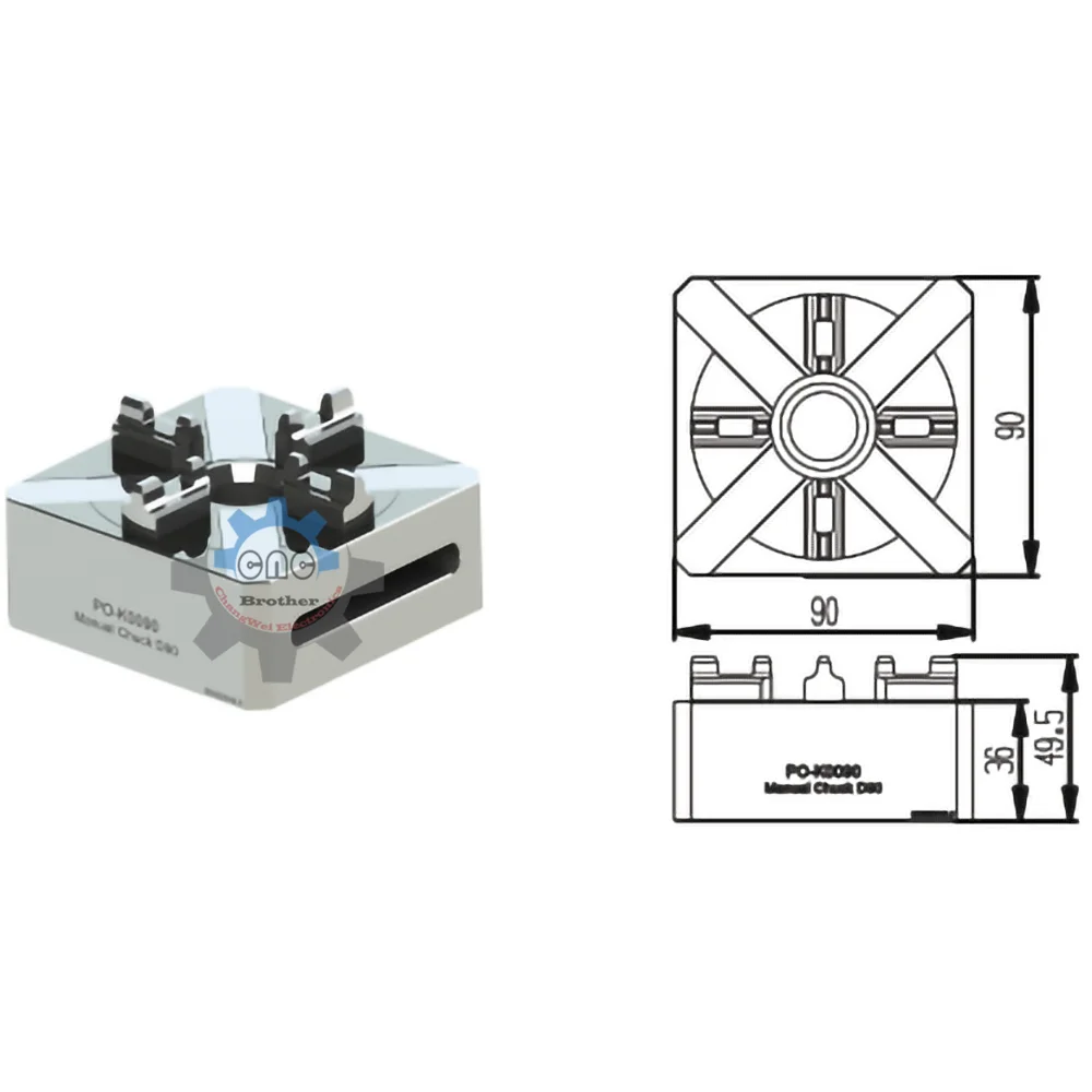 

Precision CNC Carving Chuck with Pneumatic 80mm Square Electrode Holder for EDM Spark Machines - ERWOA And 3R Interface