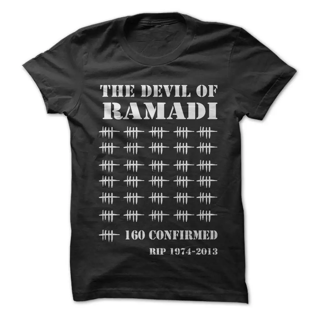 The Devil of Ramadi- Chris Kyle Naval Seals Sniper T Shirt. New 100% Cotton Short Sleeve O-Neck T-shirt Casual Mens Top
The Devil of Ramadi- Chris Kyle Naval Seals Sniper T Shirt. New 100% Cotton Short Sleeve O-Neck T-shirt Casual Mens Top