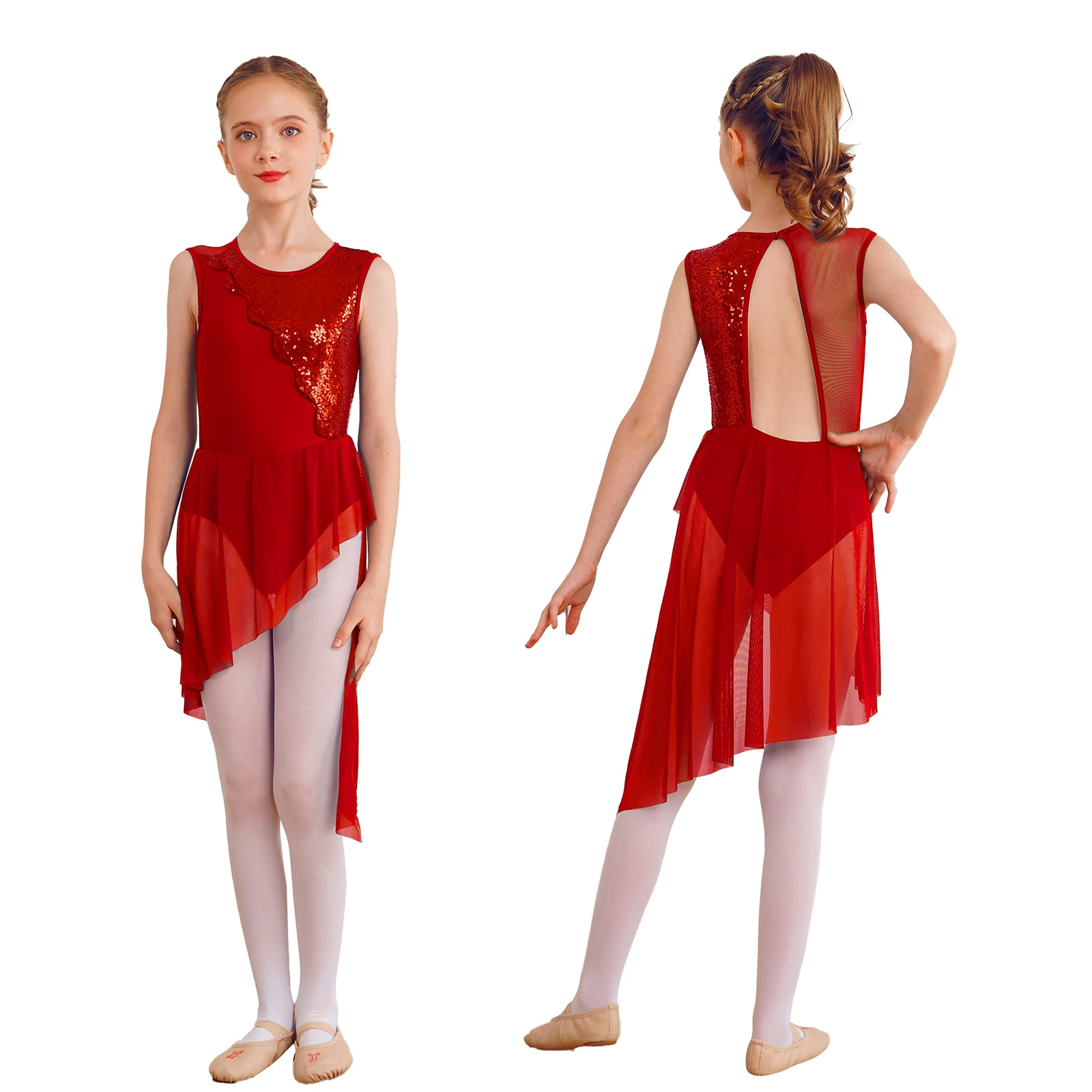 Kids Girls Sequins Latin Modern Contemporary Dance Irregular Leotard Dress Gymnatics Figure Skating Costume Ballet Lyrical Dress
Kids Girls Sequins Latin Modern Contemporary Dance Irregular Leotard Dress Gymnatics Figure Skating Costume Ballet Lyrical Dress