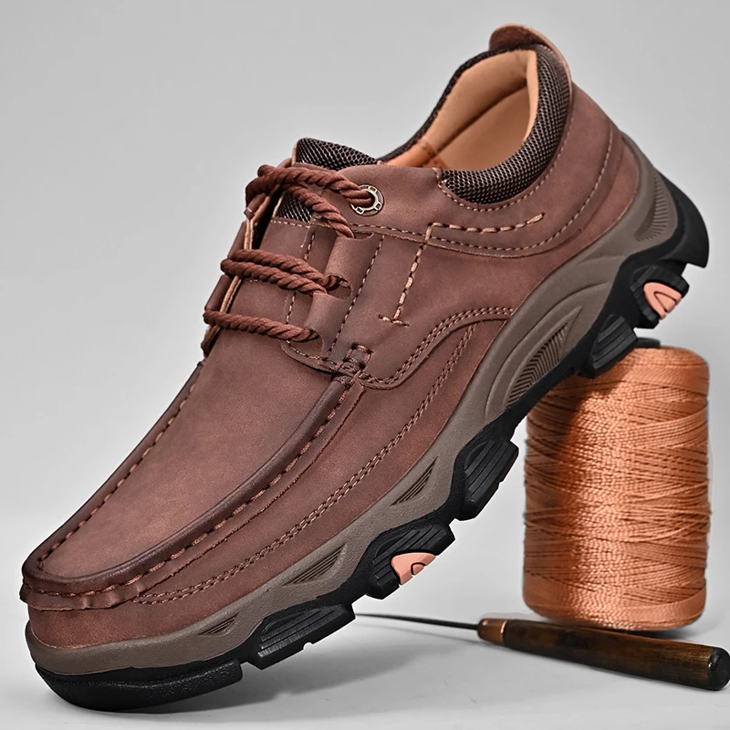 Outdoor Leather Casual Shoes Men Plus Size 39-47 Hiking Footwear 2 Style Trekking Sneakers Men Thick Sole Autumn Shoes
Outdoor Leather Casual Shoes Men Plus Size 39-47 Hiking Footwear 2 Style Trekking Sneakers Men Thick Sole Autumn Shoes
