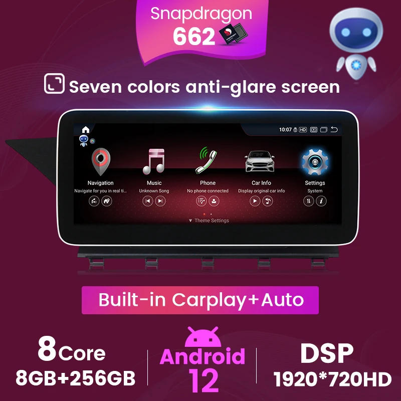 Автомобильный мультимедийный плеер Android 12, GPS-навигация, DSP стерео радио для Mercedes Benz GLK Class X204 4G Carplay 2008-2012
Автомобильный мультимедийный плеер Android 12, GPS-навигация, DSP стерео радио для Mercedes Benz GLK Class X204 4G Carplay 2008-2012