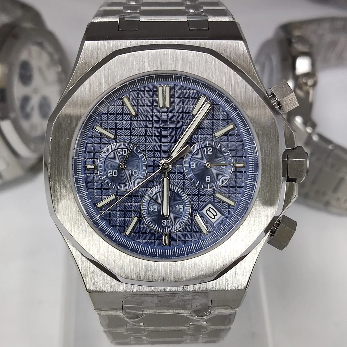 

VK63 Case VK63 Dial Quartz Watch Blue Watch Date At 3 O'clock Chronograph Watch Movement stainless steel case Full watch