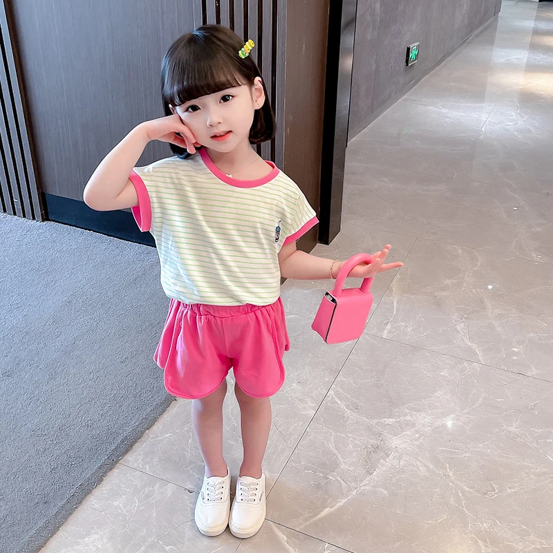 Children Clothing Sets for Baby Girls Striped T Shirt Shorts Summer Kids Casual Sportswear Infant Clothes Outfits 1-6 Years
Children Clothing Sets for Baby Girls Striped T Shirt Shorts Summer Kids Casual Sportswear Infant Clothes Outfits 1-6 Years