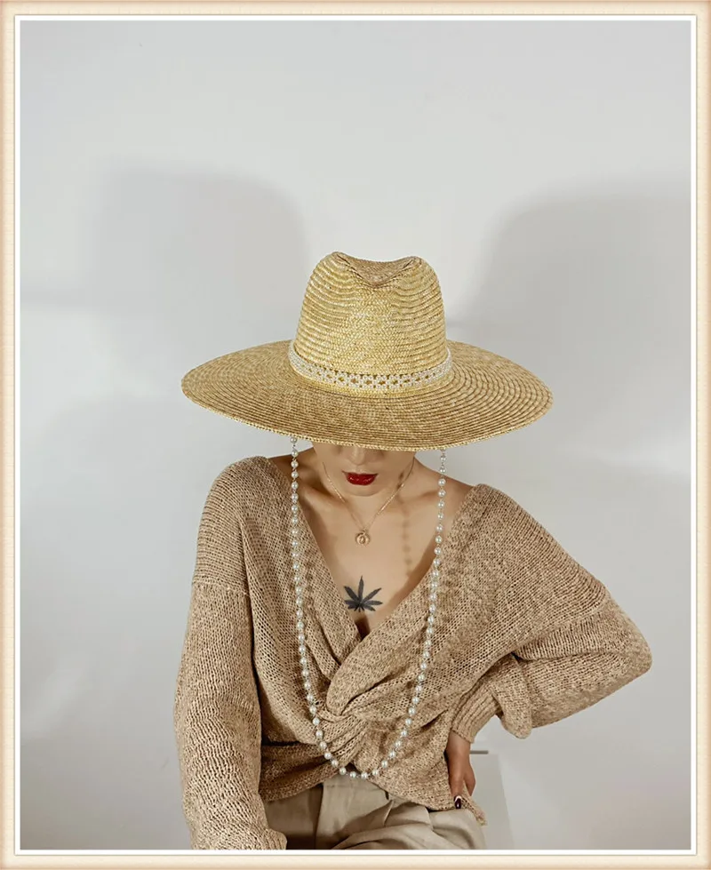 202305-nu chic summer Handmade STRAW pearl ribbon lady fedoras cap women leisure holiday beach panama jazz hat
202305-nu chic summer Handmade STRAW pearl ribbon lady fedoras cap women leisure holiday beach panama jazz hat