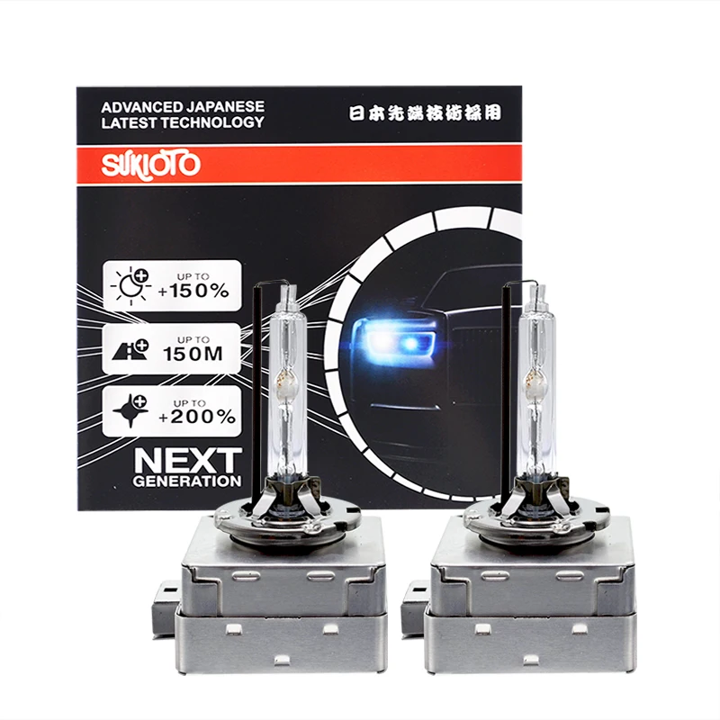 

2PCS SUKIOTO GENUINE 12V 35W Xenon D1S HID 6000K 4300K 5000K 8000K 55W D3S HID Lamp Bulb D2S Xenon Car Light D4S HID Headlight