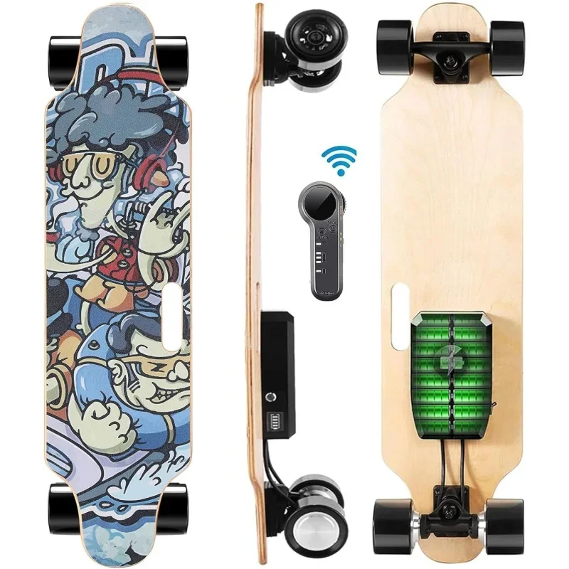 

Caroma Electric Skateboard with Remote, 700W Electric Longboard,18.6 Mph Top Speed & 12 Miles Range, Suitable for Adults &am