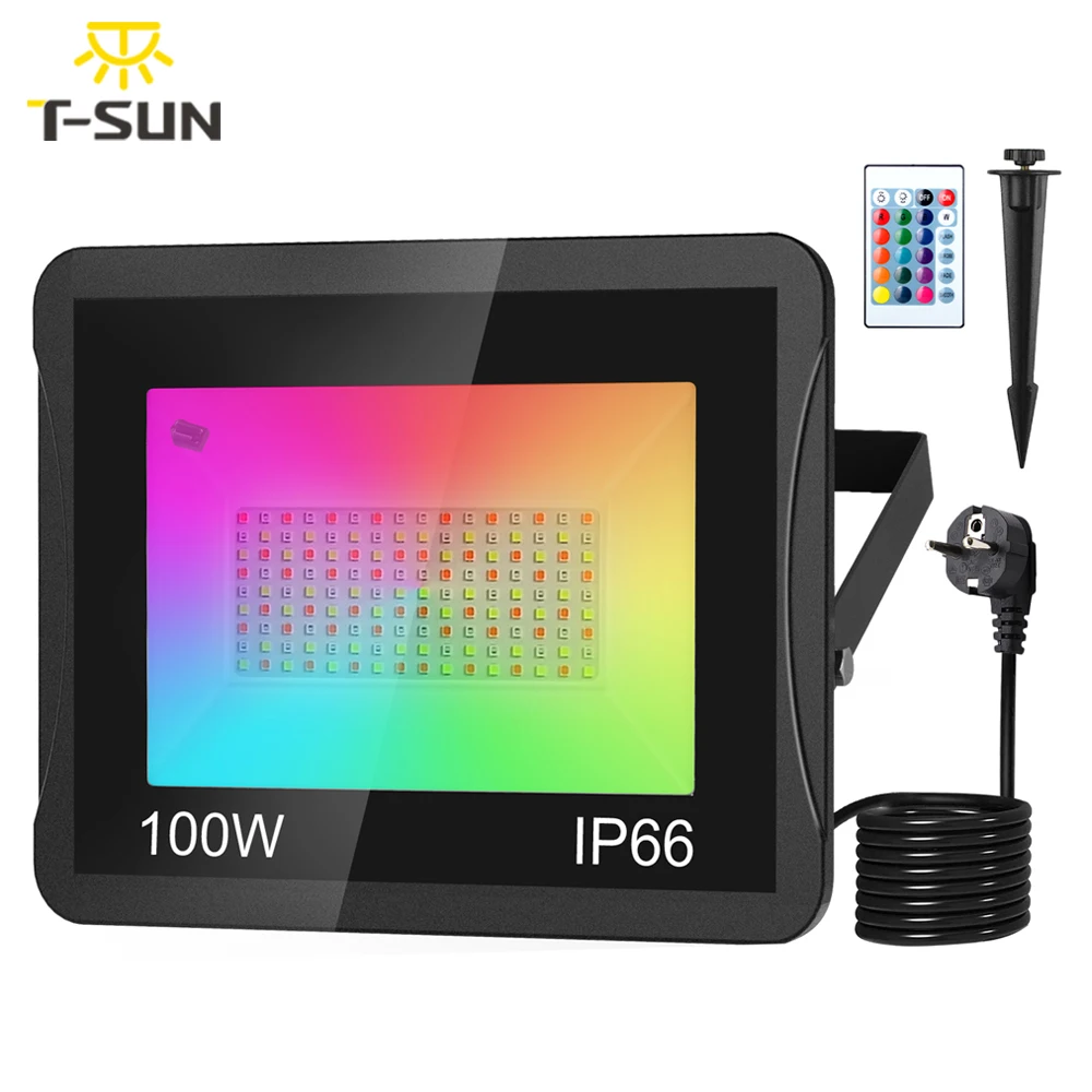 T-SUN RGB LED 100W Flood Light IP66 Waterproof Outdoor Spotlight Reflector Projector Lamp For Garden Christmas Decoration 2023 
T-SUN RGB LED 100W Flood Light IP66 Waterproof Outdoor Spotlight Reflector Projector Lamp For Garden Christmas Decoration 2023