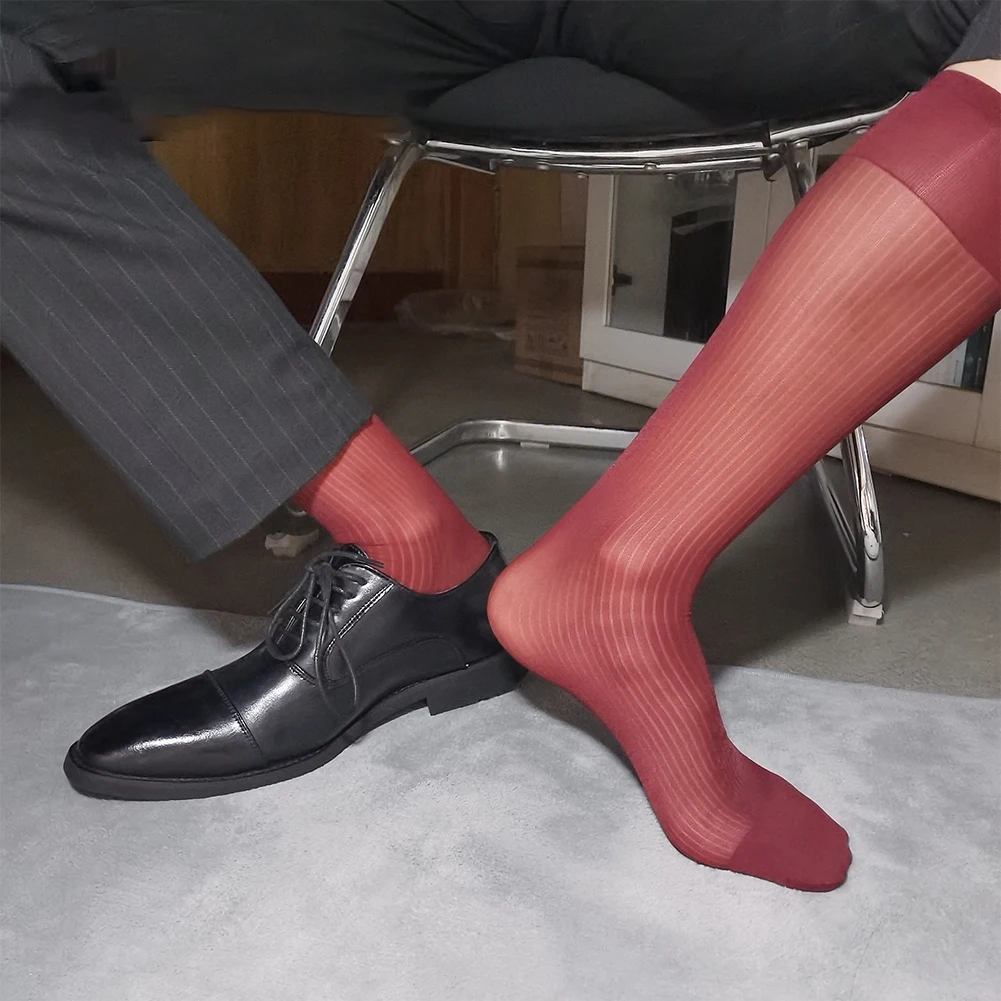 Mens Sexy Lightweight Thin Striped Socks See-Through Sheer Stockings Business Dress Tube Socks Formal Soft Men's Suit Stockings
Mens Sexy Lightweight Thin Striped Socks See-Through Sheer Stockings Business Dress Tube Socks Formal Soft Men's Suit Stockings