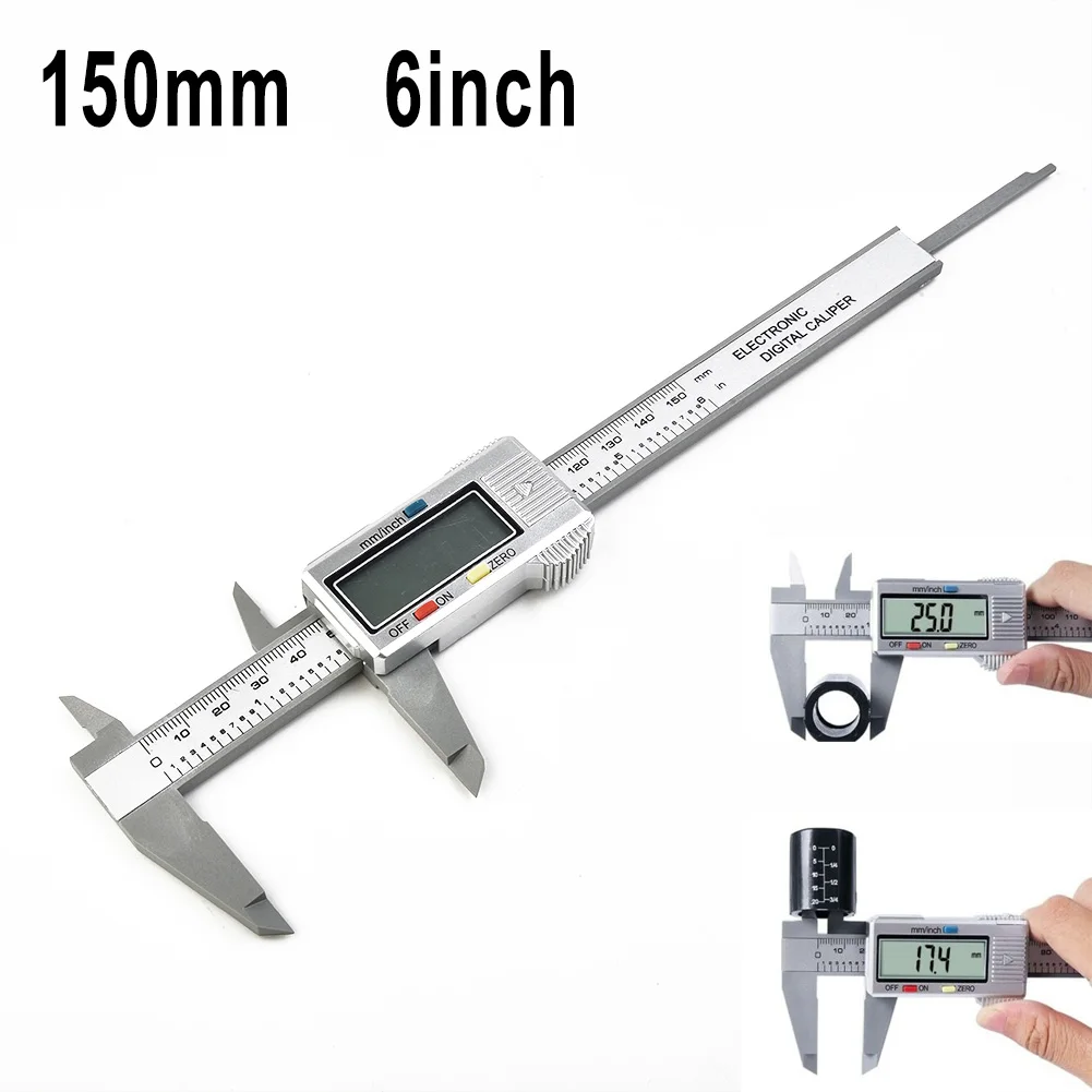 Digital Caliper Vernier Micrometer Electronic Ruler Gauge Meter 150mm 6-Inch LCD Display For Electronics Jewelry Craft Hand Tool
Digital Caliper Vernier Micrometer Electronic Ruler Gauge Meter 150mm 6-Inch LCD Display For Electronics Jewelry Craft Hand Tool