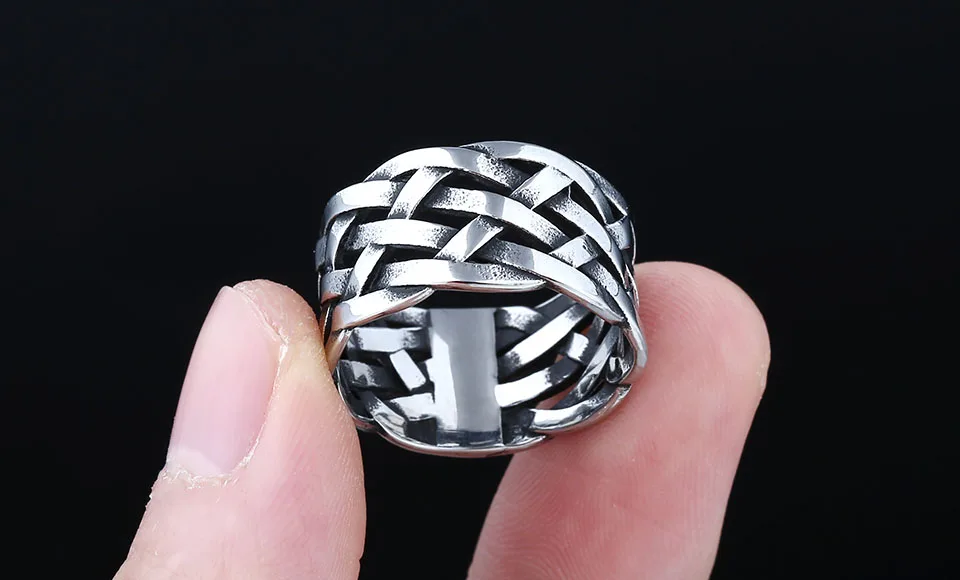 Trendy 316L Stainless Steel Wholesale Price Viking Weave Ring For Man Women Vintage Charm Polished jewelry For Teens Gift Trendy 316L Stainless Steel Wholesale Price Viking Weave Ring For Man Women Vintage Charm Polished jewelry For Teens Gift