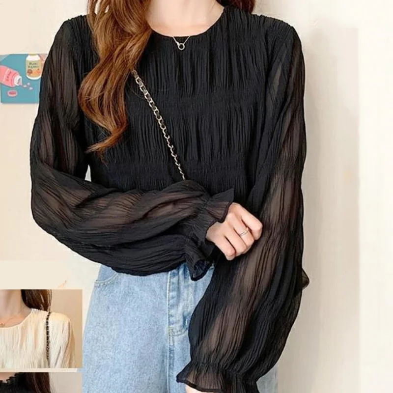 Korean Fashion Chiffon Blouse Women 2023 Pleated Woman Shirt Elegant Tops Loose Long Sleeve Blouses Women Clothes Blusas 27035
Korean Fashion Chiffon Blouse Women 2023 Pleated Woman Shirt Elegant Tops Loose Long Sleeve Blouses Women Clothes Blusas 27035