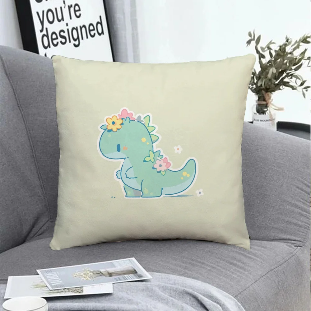 

Little Dinosaur Pillowcase Chair Cushion Cover 45x45cm Decorative Cushions for Sofa Pillowcases 40x40 Pillow Hugs Short Plush