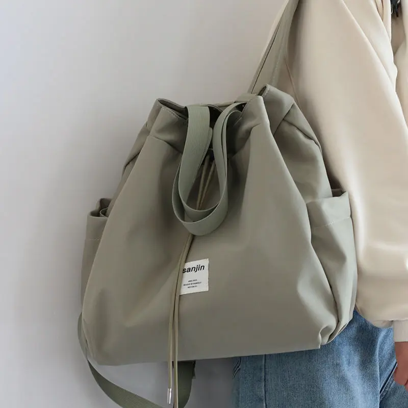 

Нейлоновый женский рюкзак на шнурке, вместительный многофункциональный ранец для женщин, большая дорожная школьная сумка для девочек-подростков