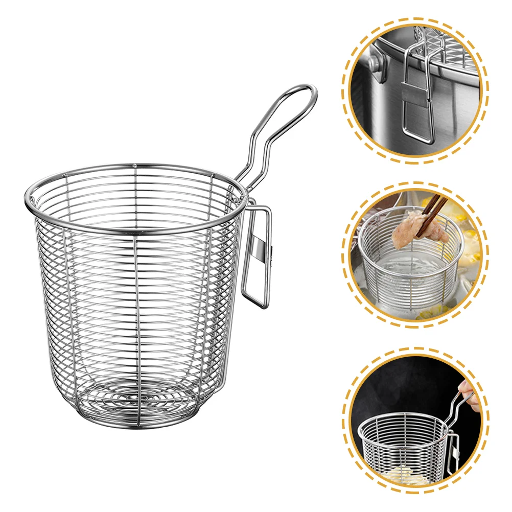 

Strainer Basket Mesh Pasta Noodle Food Spoon Colander Pot Stainless Steel Skimmer Hot Spider Spaghetti Fine Cooking Handle Metal