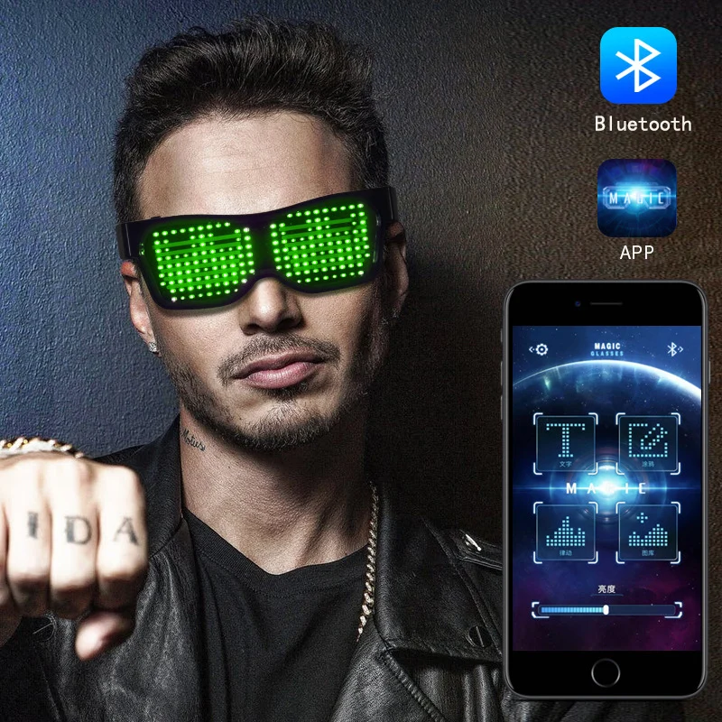 DIY Magic Bluetooth Led Party Novelty Lighting APP Control Luminous Glasses USB Charge Edit Multi-language Quick Flash LED Light
DIY Magic Bluetooth Led Party Novelty Lighting APP Control Luminous Glasses USB Charge Edit Multi-language Quick Flash LED Light