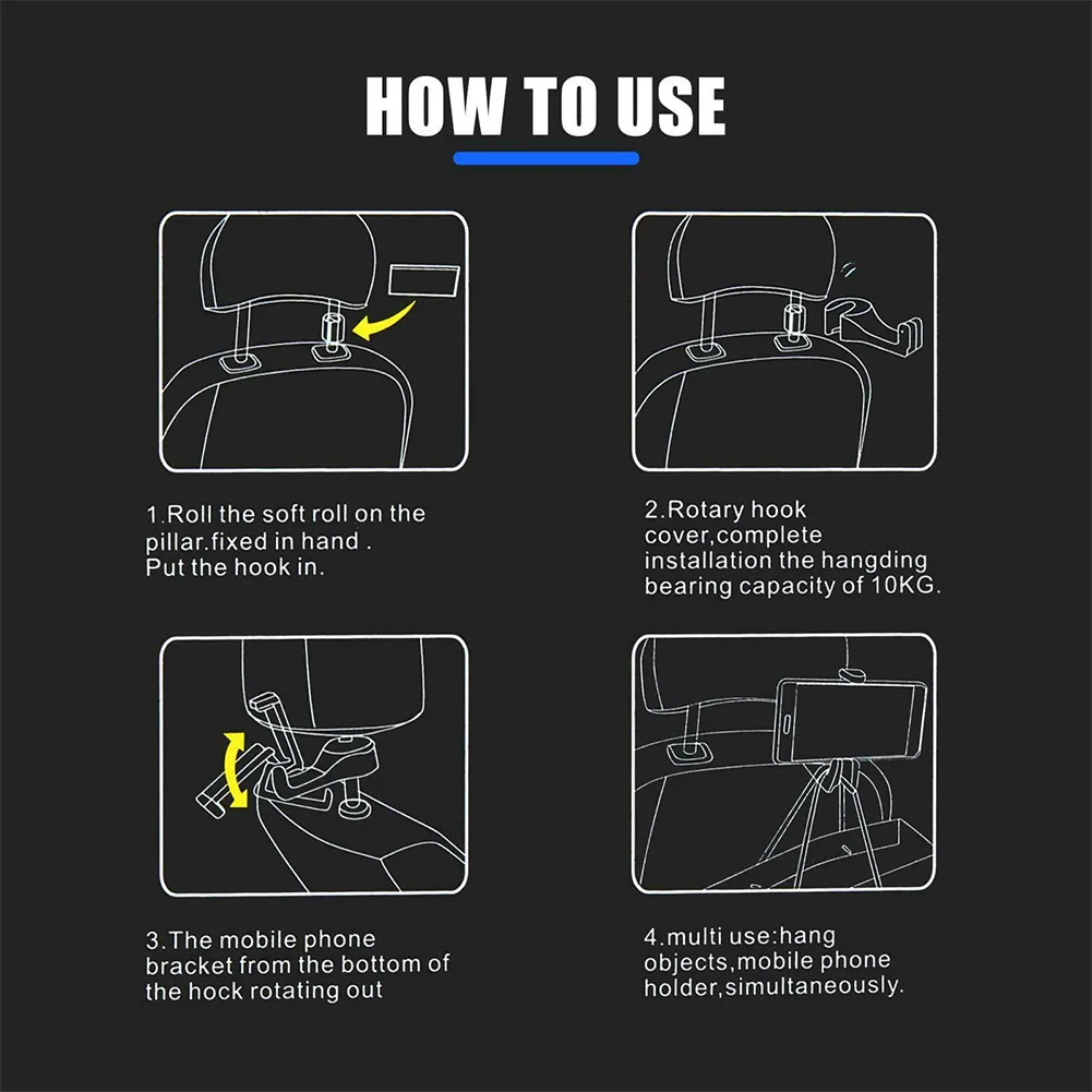 Car Headrest Hook Universal 2 In 1 Interior Parts Purse Rear Seat Back Truck 2pcs 8-18mm Accessories Phone Holder
Car Headrest Hook Universal 2 In 1 Interior Parts Purse Rear Seat Back Truck 2pcs 8-18mm Accessories Phone Holder