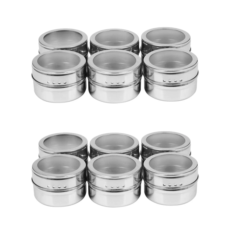 12Pcs / Set Clear Lid Magnetic Spice Jar Stainless Steel Spice Sauce Storage Container Pots Kitchen Condiment Holder
12Pcs / Set Clear Lid Magnetic Spice Jar Stainless Steel Spice Sauce Storage Container Pots Kitchen Condiment Holder