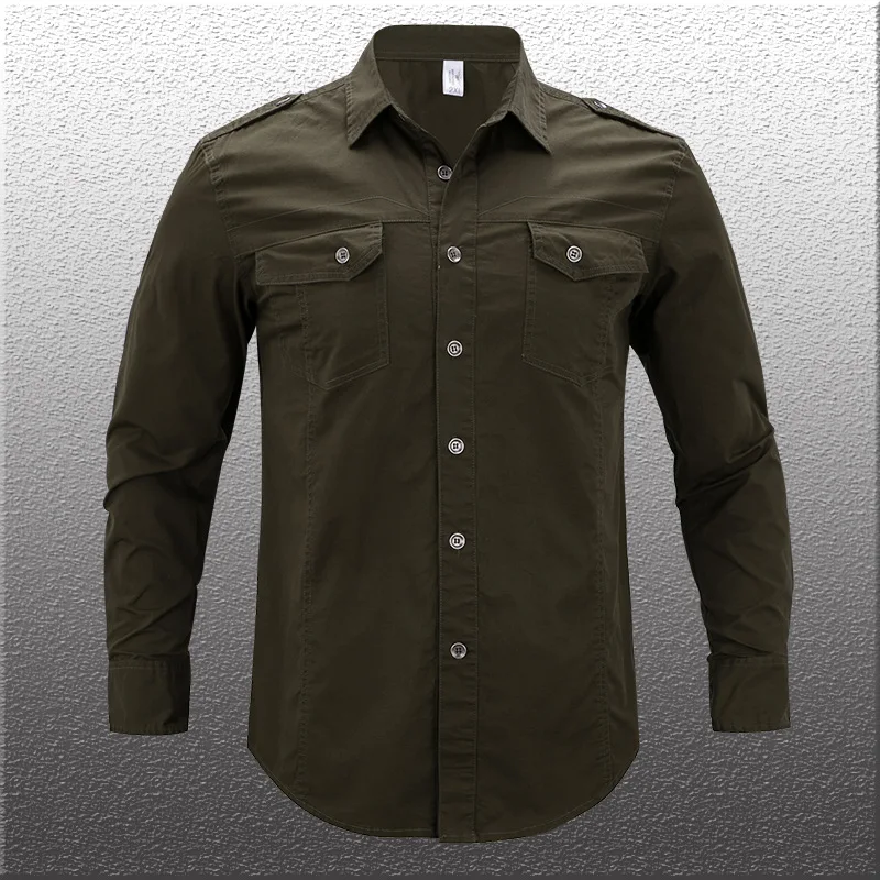 Fashionable Military Men's Cotton Shirt Spring Summer Long Sleeve Casual Plus Size M-5XL Classic Design Clothing Black Blouse
Fashionable Military Men's Cotton Shirt Spring Summer Long Sleeve Casual Plus Size M-5XL Classic Design Clothing Black Blouse