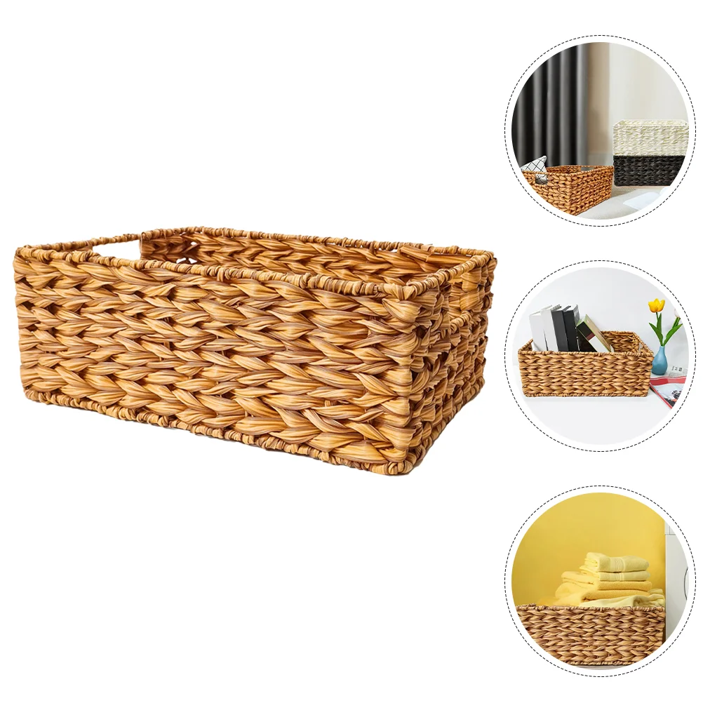 Woven Storage Basket Shelves Laundry Baskets Toy Natural Wicker Hyacinth Storage Basket Handle Desktop Holder
Woven Storage Basket Shelves Laundry Baskets Toy Natural Wicker Hyacinth Storage Basket Handle Desktop Holder