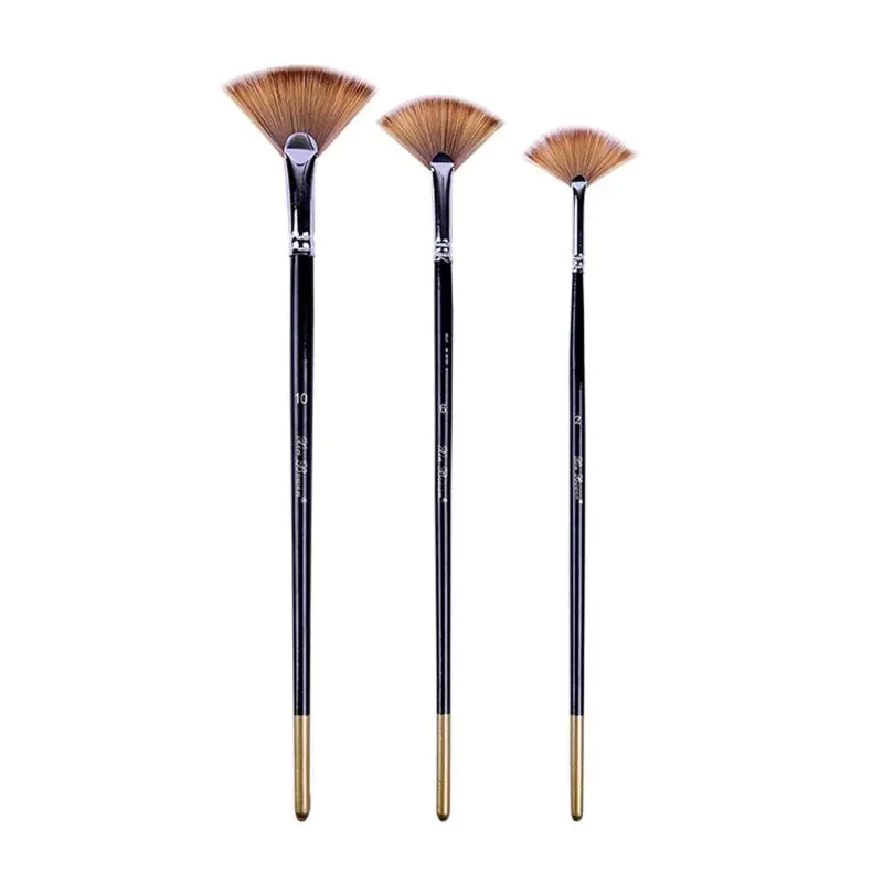 3Pcs Premium Nylon Paintbrush Fan-shaped Drawing Brush Wooden Handle Paint Brush D5QC
3Pcs Premium Nylon Paintbrush Fan-shaped Drawing Brush Wooden Handle Paint Brush D5QC