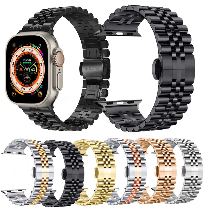 Stainless Steel Strap for Apple Watch Ultra Band 49mm 40mm 44mm Metal 38mm 42mm Bracelet IWatch Series 8 7 6 SE 5 4 45mm 41mm
Stainless Steel Strap for Apple Watch Ultra Band 49mm 40mm 44mm Metal 38mm 42mm Bracelet IWatch Series 8 7 6 SE 5 4 45mm 41mm